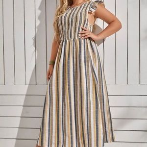 Shein Stripped Print A-line Dress; Size 12
